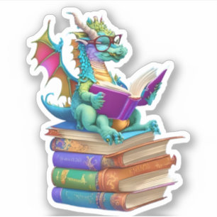 Um adesivo de leitura do dragão