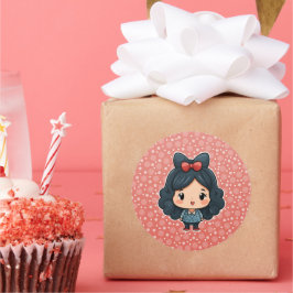 Um adesivo de menina bonito