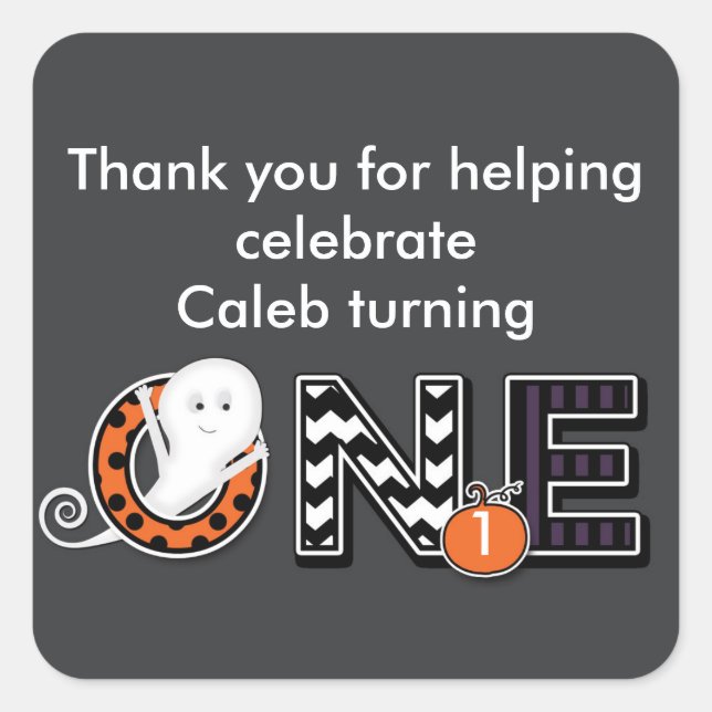 Um adesivo de primeiro aniversario de outono de Ha (Frente)