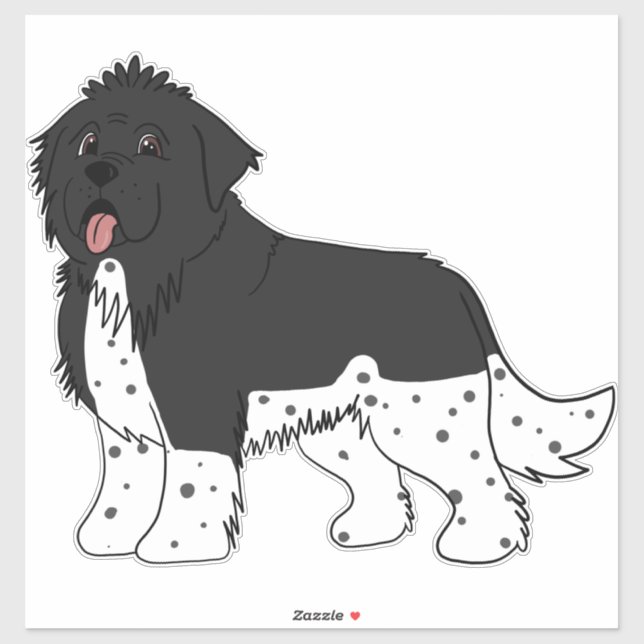 Um adesivo Landseer 3 Newfoundland (Folha)