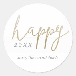 Um adesivo personalizado de Feliz ano novo Bonito