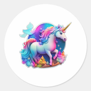 Um Adorável Autocolante Unicorn