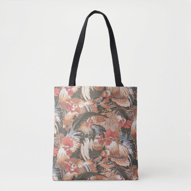 Um Adorável Tecido Philip Jacobs Roosters Tote Bag (Frente)