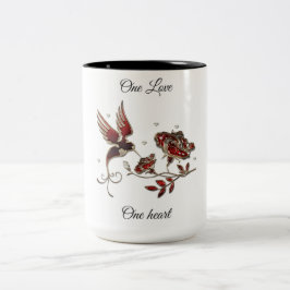 Um amor, uma caneca de café do coração