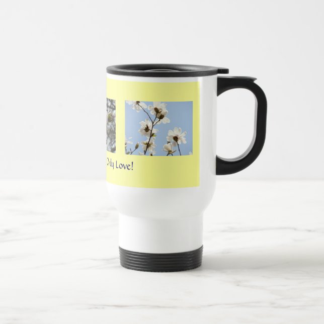 Um Amor Único! Canecas de Flores de Magnólia Branc (Direita)