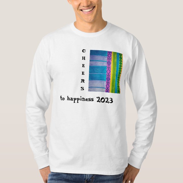 Um ano novo e muito animado, 2023 cores T-Shirt (Frente)