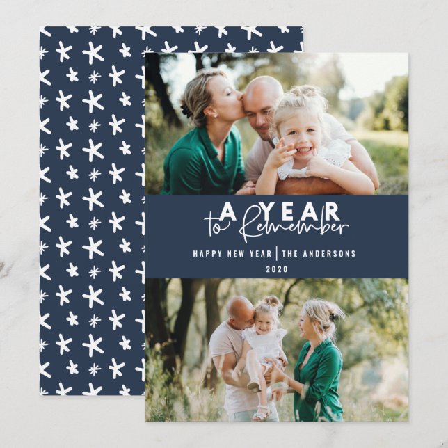 Um ano para se lembrar da multifoto mínima moderna (Frente/Verso)