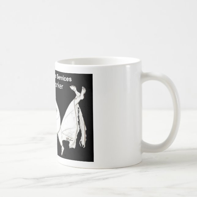 Um assistente social na caneca de café do trabalho (Direita)