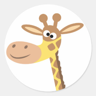 Um autocolante girafa de desenho animado