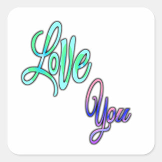 Um autocolante quadrado colorido.