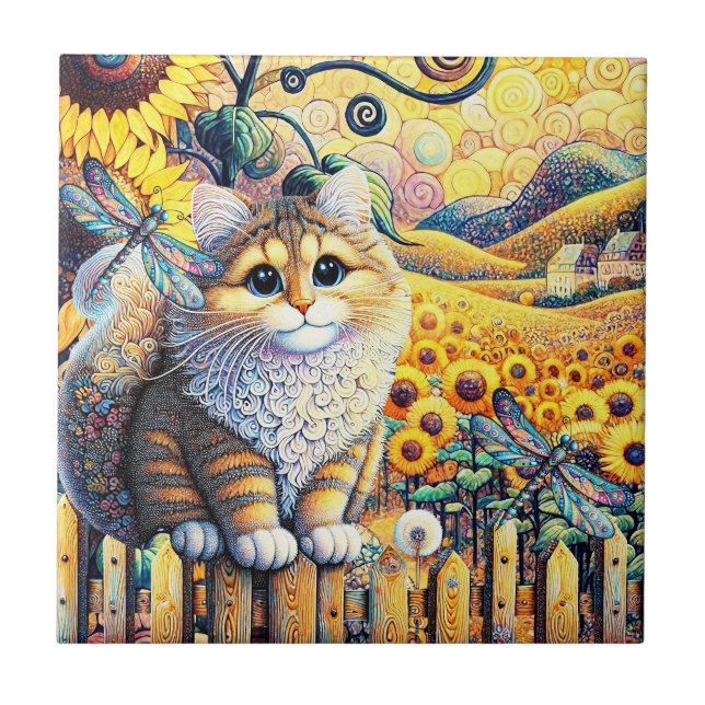 Um Azulejo de cerâmica de um dia ensolarado brilha (Frente)