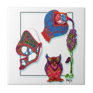 Um azulejo de néon do Doodle