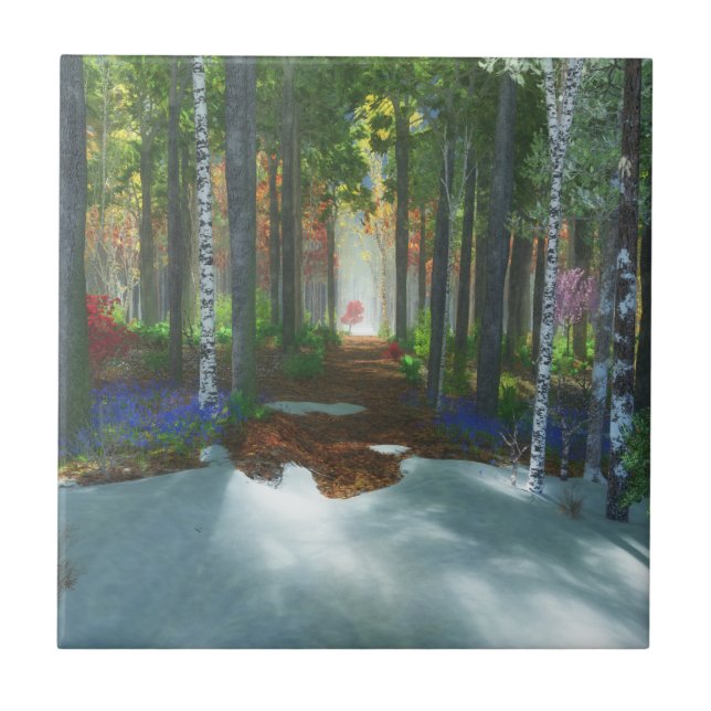 Um Azulejo Decorativo de Longa Marcha / Trivet (Frente)