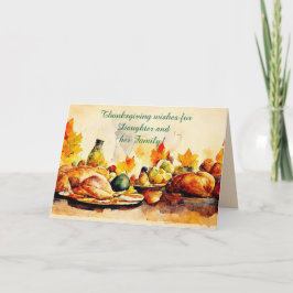 UM BANQUETE PARA A FILHA E CARTÃO DE AGRADECIMENTO