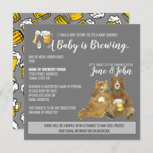 Um bebê está a criar - Convite para Chás de fralda