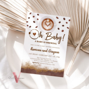 Um bebê está a criar, convite para Chás de fraldas