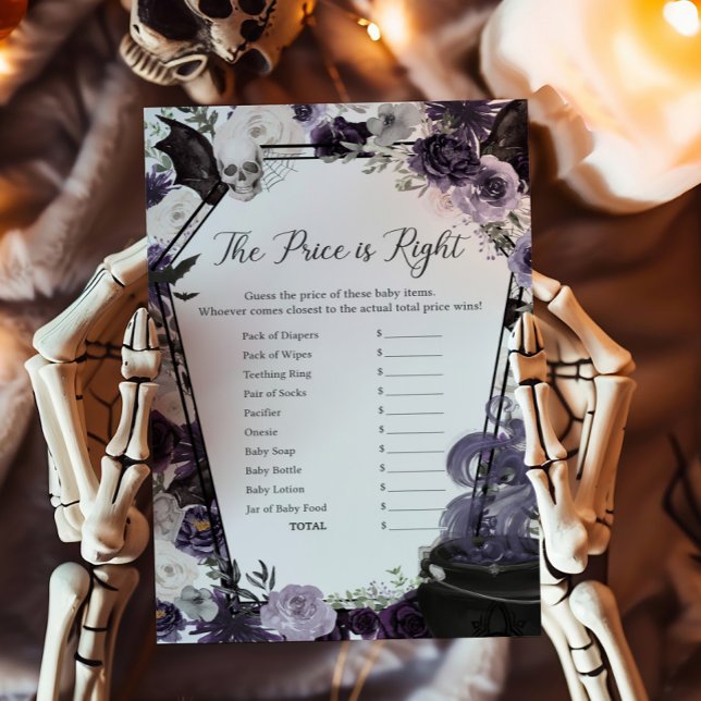 Um bebê está a criar gótica O preço é o jogo certo (Floral Gothic Coffin A Baby is Brewing Baby Shower The Price is Right Game)