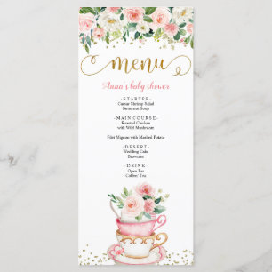 Um bebê está criando o menu Chá de fraldas do T