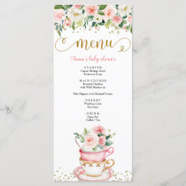 Um bebê está criando o menu Chá de fraldas do Tea 