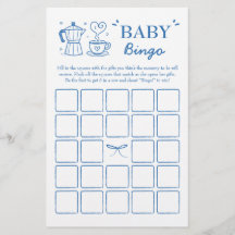 Um Bebê Está Preparando Jogo de Bingo de Bebê Café