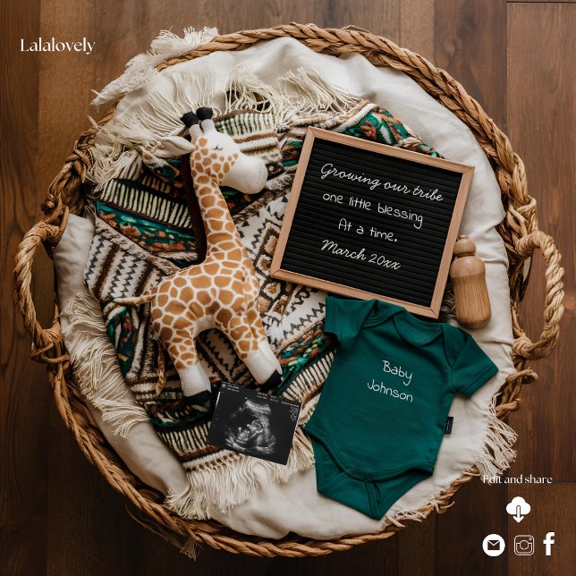 Um belo anúncio de gravidez boho vintage (Criador carregado)