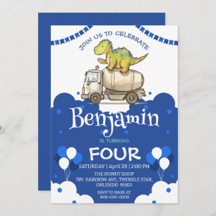 Um belo caminhão de cimento de dinossauros - Anive