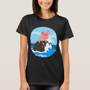 Um belo desenho animado em uma camisa de rock femi