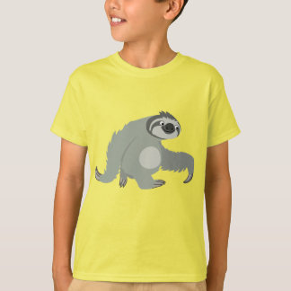 Um belo desenho animado em uma camiseta desesperad