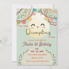 Um belo e pequeno convite para o primeiro aniversá