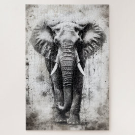 um belo elefante como quebra-cabeça