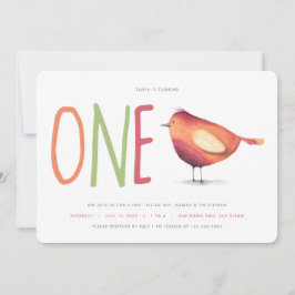 Um Birdie Primeiro Convite de aniversário