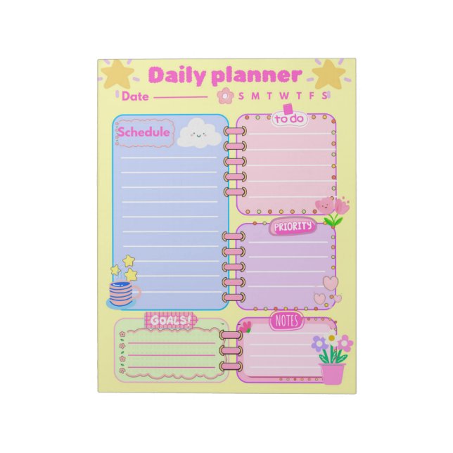 um bloco de notas de planejador diário (Invertido)