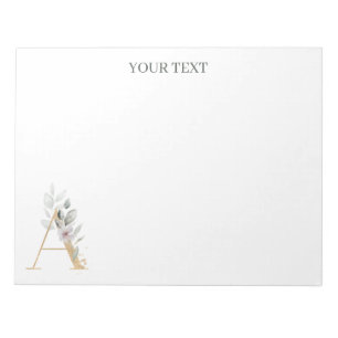 Um Bloco de Notas Personalizado Floral Monograma