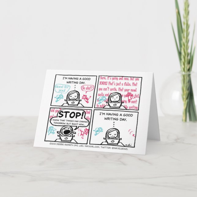 Um bom cartão do dia da escrita para escritores (Frente)