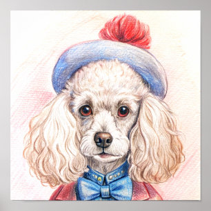 Um Cachorro Modestável Vestido Em Poster De Atraje