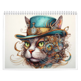 Um calendário com um gato
