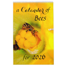 Um calendário de abelhas para 2025 - 11 x 14¼ pole