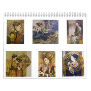Um calendário de courtesans do chinês tradiciona