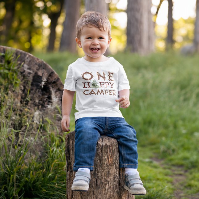 Um Camper Baby T-Shirt feliz para acampamento Tema (One Happy Camper Tee)