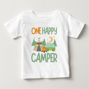 um campista feliz, primeiro aniversário, T-Shirt 