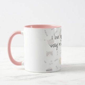Um caneca A Love You Meow e Kitty para o seu queri