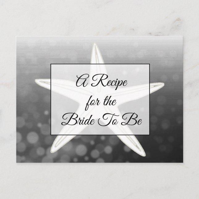 Um Cardápio Para o Cartão de Receita de Noiva (Frente)