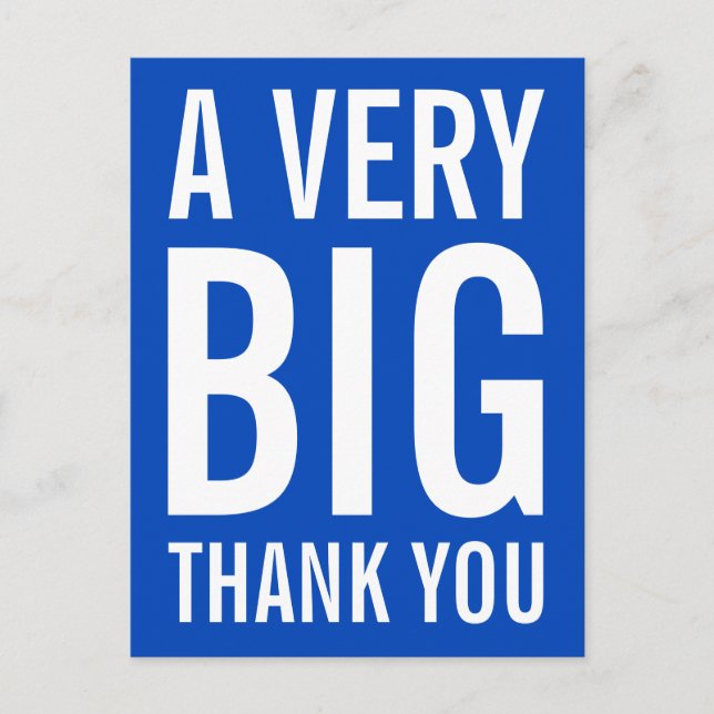 Um Cartão Azul Muito Grande Muito Obrigado (Frente)