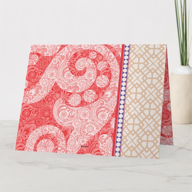 um cartão com coração vermelho (Verso)