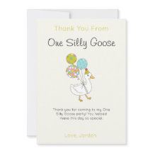 Um cartão de agradecimento do One Silly Goose