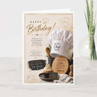 Um cartão de aniversário elegante para um chef