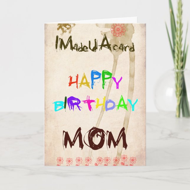 Um cartão de aniversário para a mãe (Frente)