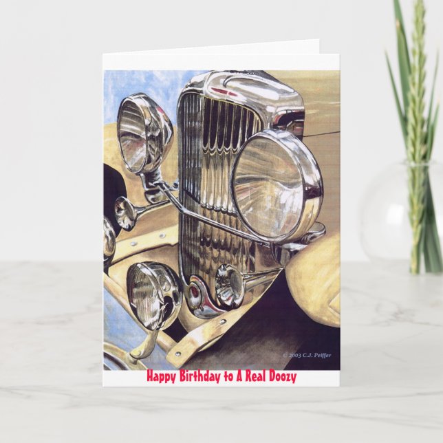 Um cartão de aniversário "Real Doozy" (Frente)