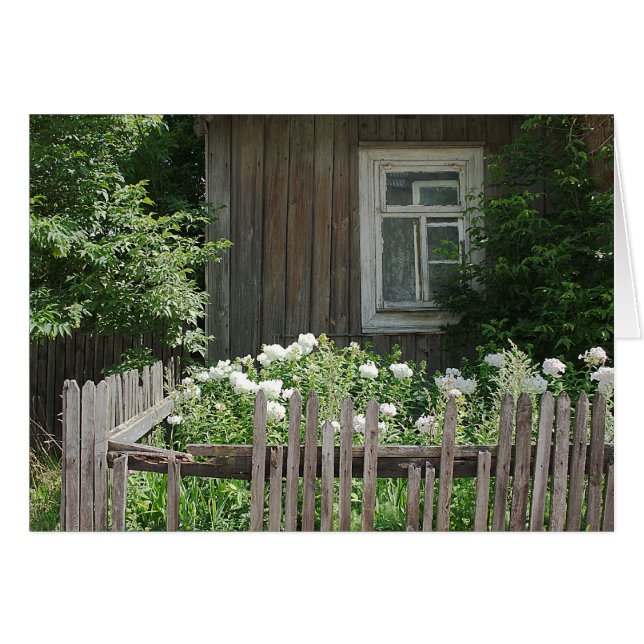 Um cartão de cabana de madeira (Frente Horizontal)