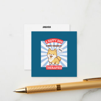 Um cartão de cachorro feliz e fofo